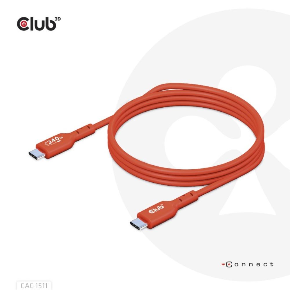 CLUB3D - Cable certificado USB2 tipo C bidireccional USB-IF Datos 480 Mb, PD 240 W (48 V/5 A) EPR M/M 1 m/3,23 pies