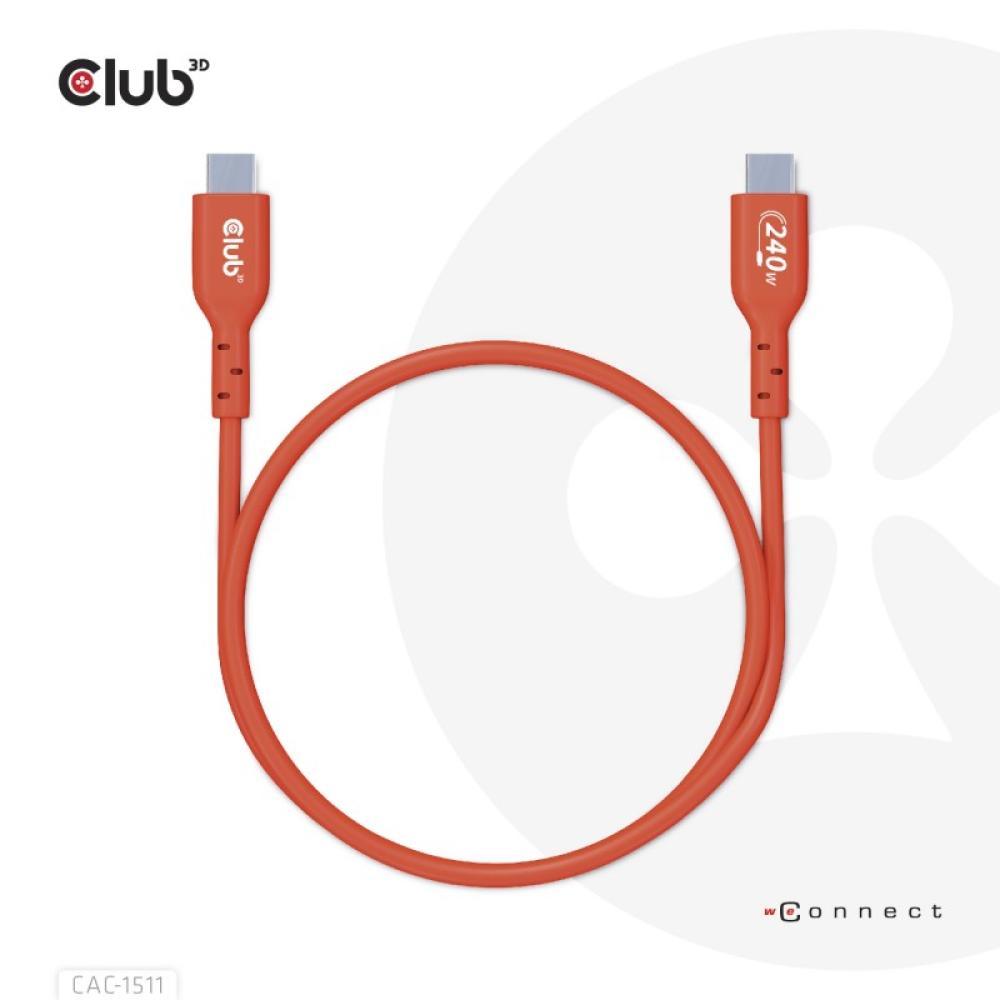 CLUB3D - Cable certificado USB2 tipo C bidireccional USB-IF Datos 480 Mb, PD 240 W (48 V/5 A) EPR M/M 1 m/3,23 pies