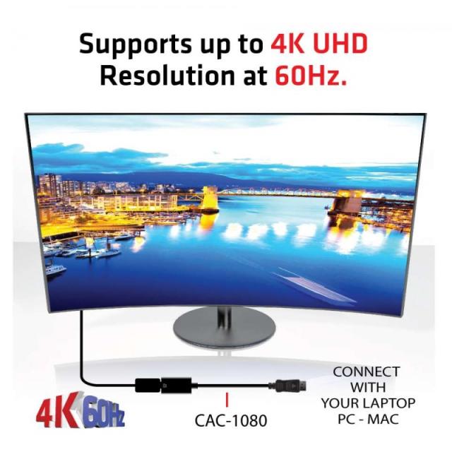 CLUB3D - DisplayPort 1.4 a HDMI 2.0b HDR Adpatador Activo