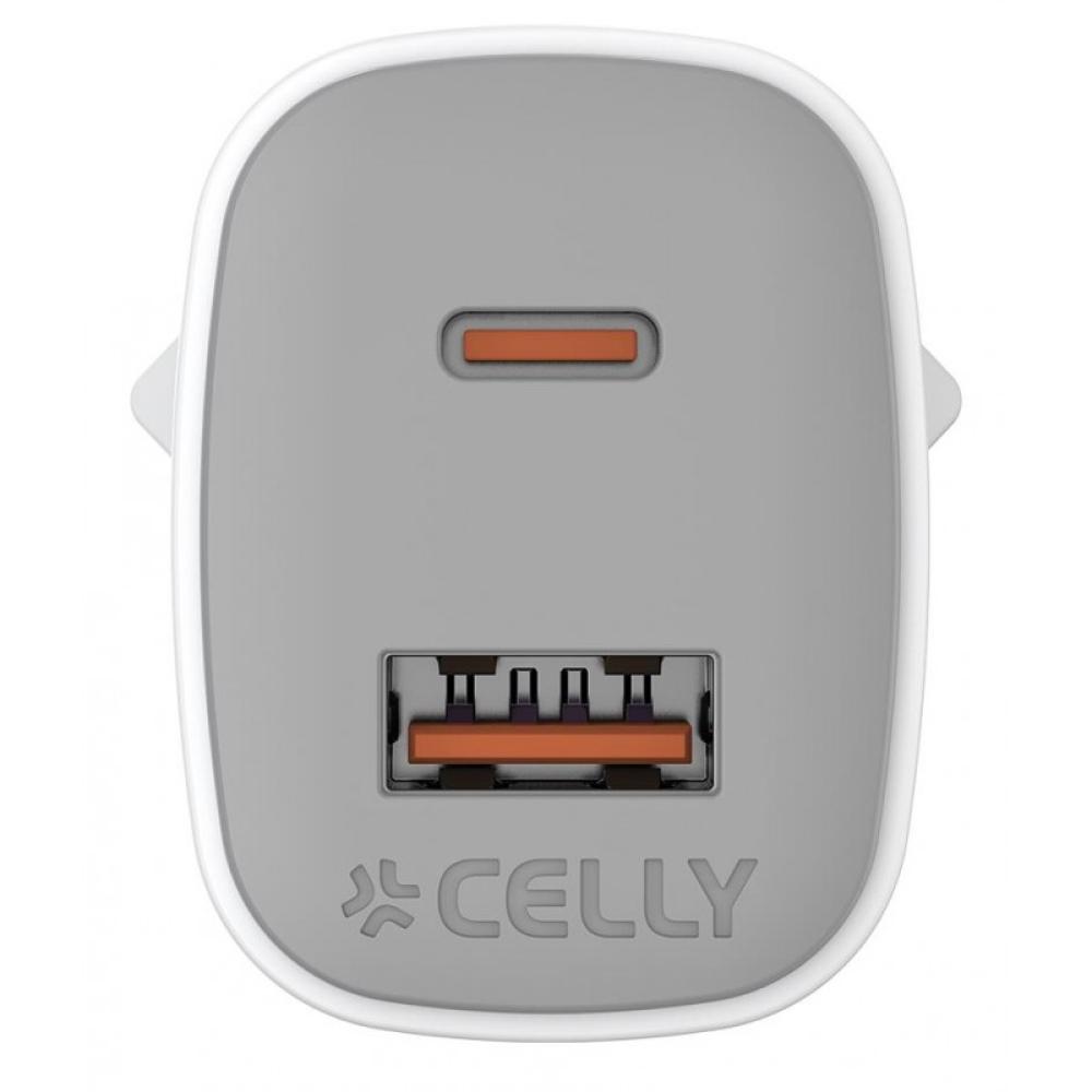 Celly - UPTC1USB1USBC35 cargador de dispositivo móvil Universal Blanco Corriente alterna Carga rápida Interior