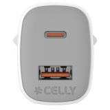 Celly - UPTC1USB1USBC35 cargador de dispositivo móvil Universal Blanco Corriente alterna Carga rápida Interior