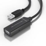 AISENS - Cable USB 2.0 Prolongador con Amplificador, Tipo A/M-A/H, Negro, 5.0m