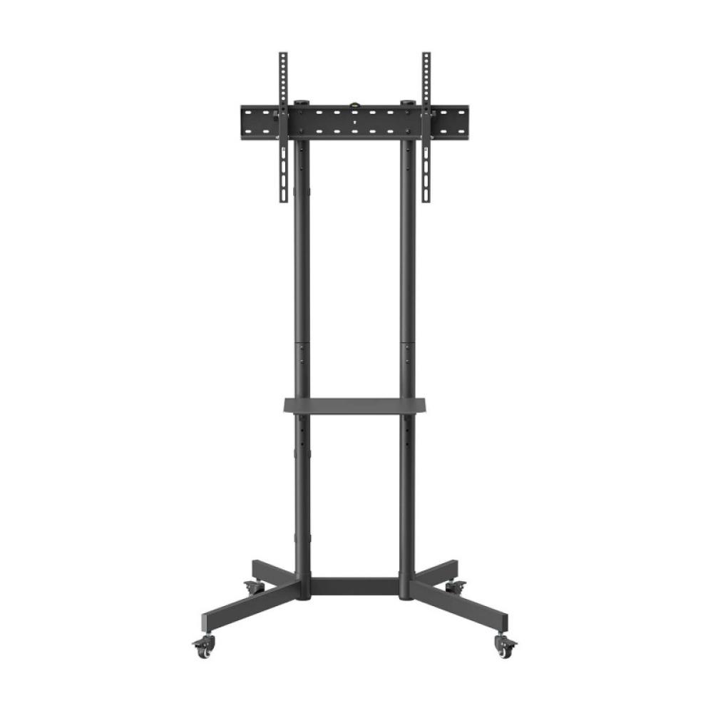 AISENS - Soporte De Suelo Eco Con Rueda, Bandeja Para DVD Para Monitor/TV 45kg De 37-70, Negro