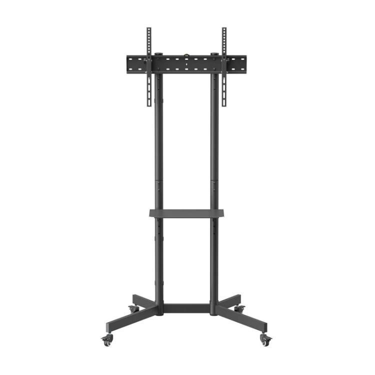 AISENS - Soporte De Suelo Eco Con Rueda, Bandeja Para DVD Para Monitor/TV 45kg De 37-70, Negro