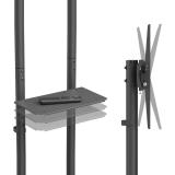 AISENS - Soporte De Suelo Eco Con Rueda, Bandeja Para DVD Para Monitor/TV 45kg De 37-70, Negro
