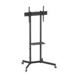 AISENS - Soporte De Suelo Eco Con Rueda, Bandeja Para DVD Para Monitor/TV 45kg De 37-70, Negro