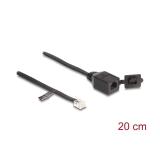 DeLOCK - Cable RJ12 macho a RJ12 hembra con tapa protectora 20 cm negro