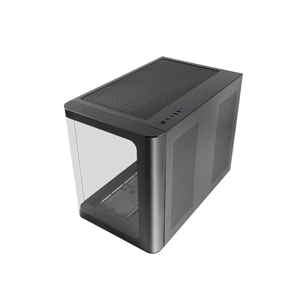 Mars Gaming - MC-FUSIONM, Caja Gaming Micro-ATX, Ventana Lateral y Frontal Curvo de Cristal Templado Continuo, Minit - MCFUSIONM