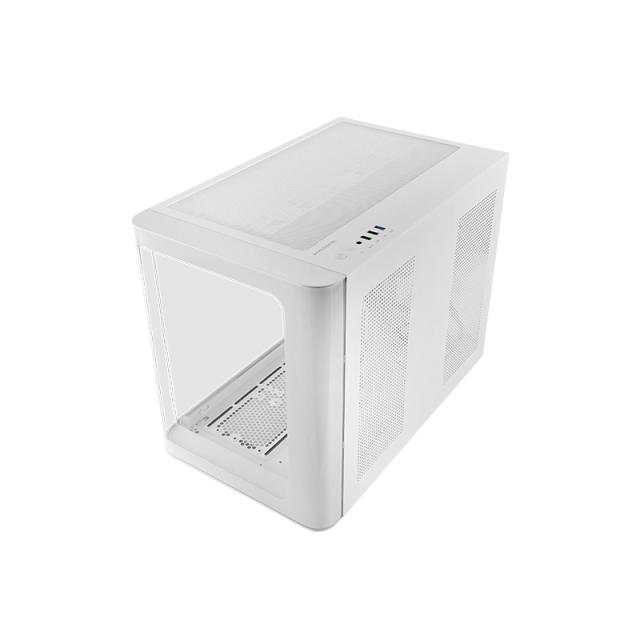 Mars Gaming - MC-FUSIONM, Caja Gaming Micro-ATX, Ventana Lateral y Frontal Curvo de Cristal Templado Continuo, Mini - MCFUSIONMW