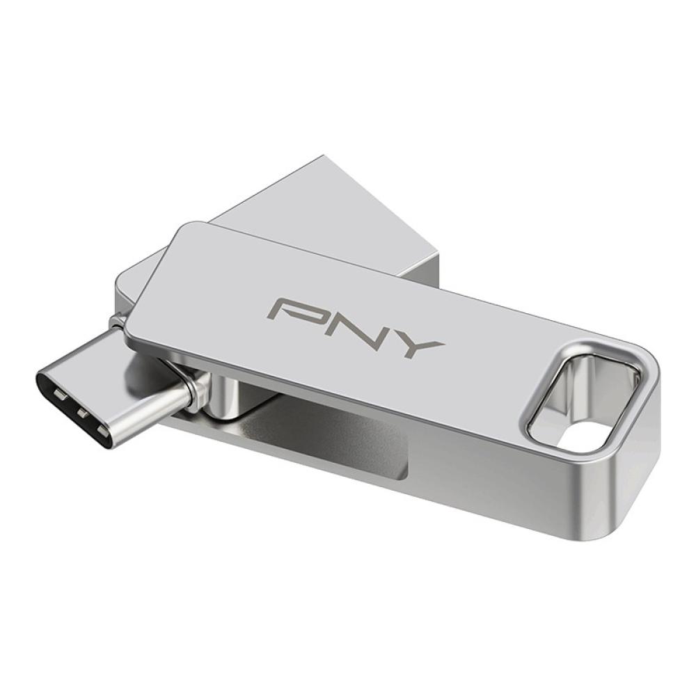 PNY - DUO LINK unidad flash USB 64 GB USB Type-A / USB Type-C 3.2 Gen 1 (3.1 Gen 1) Acero inoxidable