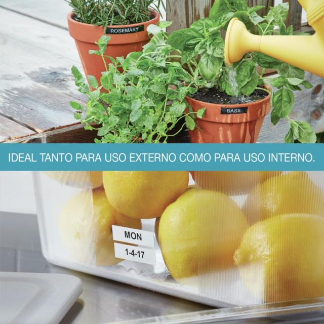 DYMO - D1 - Etiquetas Durable - Blanco sobre negro - 12mm x 3m