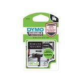 DYMO - D1 - Etiquetas Durable - Blanco sobre negro - 12mm x 3m