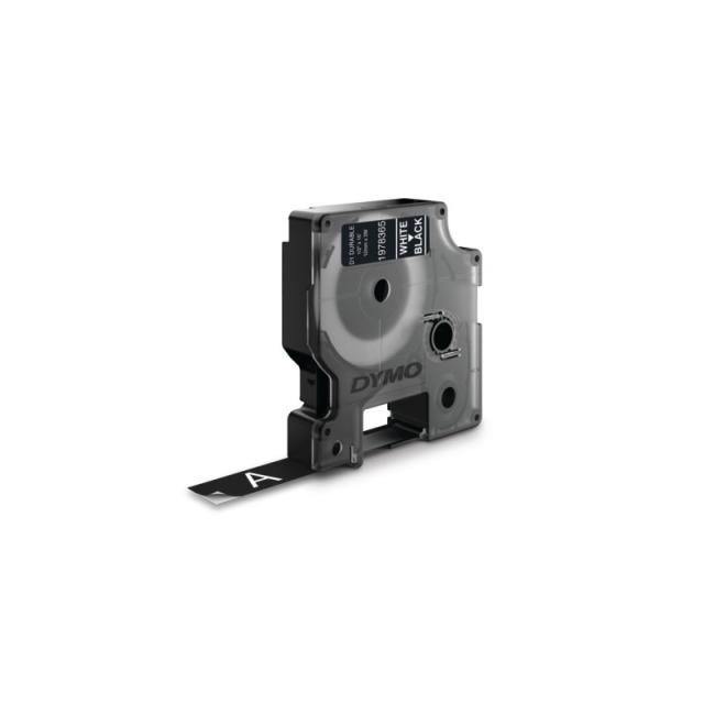 DYMO - D1 - Etiquetas Durable - Blanco sobre negro - 12mm x 3m