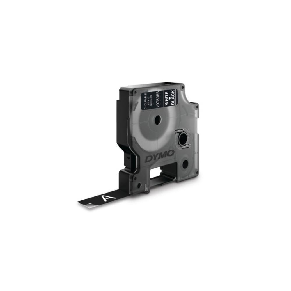 DYMO - D1 - Etiquetas Durable - Blanco sobre negro - 12mm x 3m
