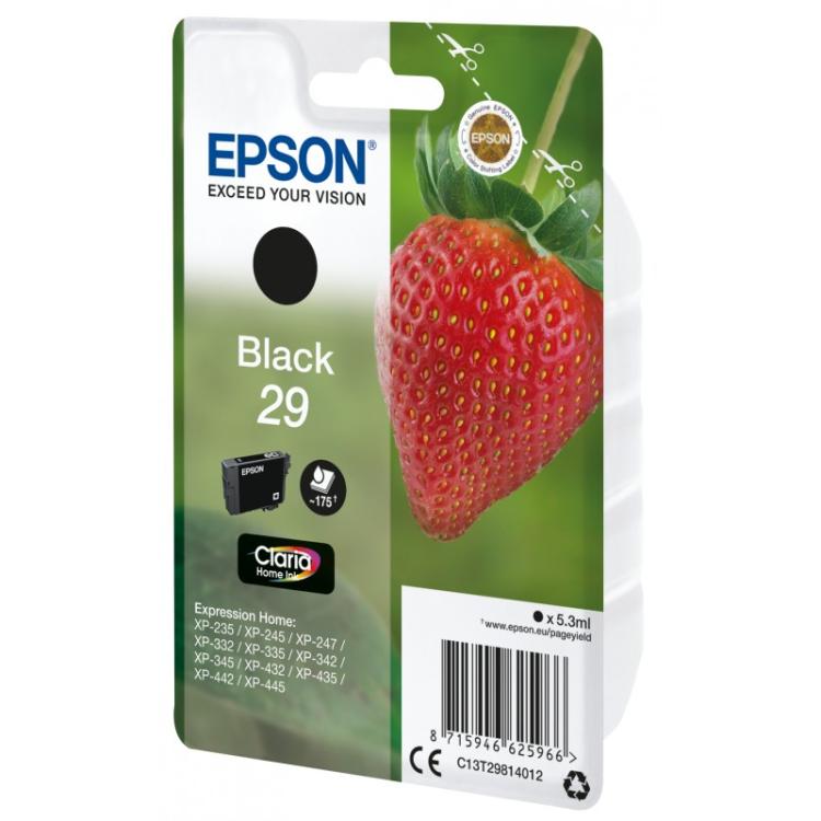 Epson - Strawberry Singlepack Black 29 Claria Home Ink - C13T29814022