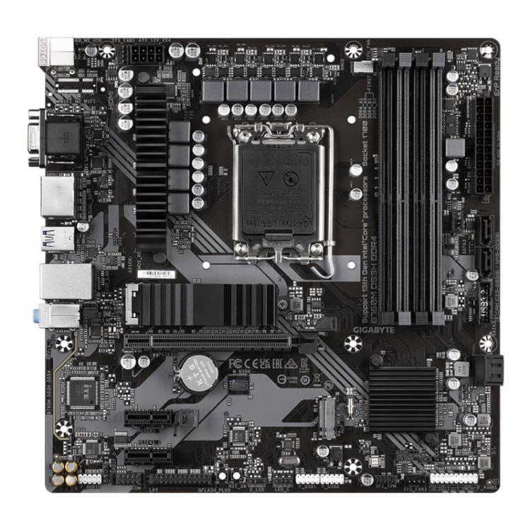 GIGABYTE - B760M DS3H DDR4 Placa base - Soporta CPUs Intel Core de 14ª generación, VRM digital de 6+2+1 fases, hasta 5333MHz DDR