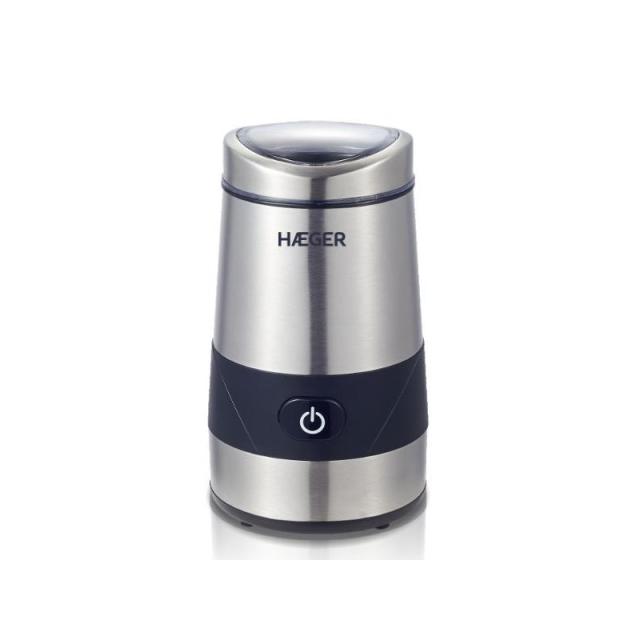 Haeger - CG-200.001A molinillo de café 200 W Negro, Acero inoxidable