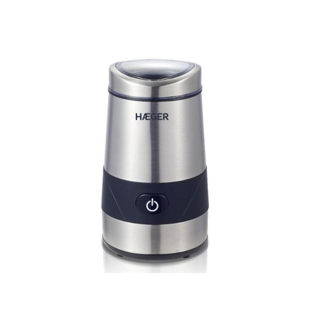 Haeger - CG-200.001A molinillo de café 200 W Negro, Acero inoxidable