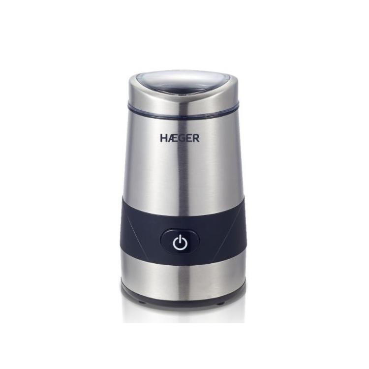 Haeger - CG-200.001A molinillo de café 200 W Negro, Acero inoxidable