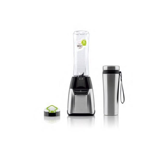 Haeger - LQ-350.008A licuadora 0,6 L Licuadora de vaso 350 W Negro, Acero inoxidable, Transparente