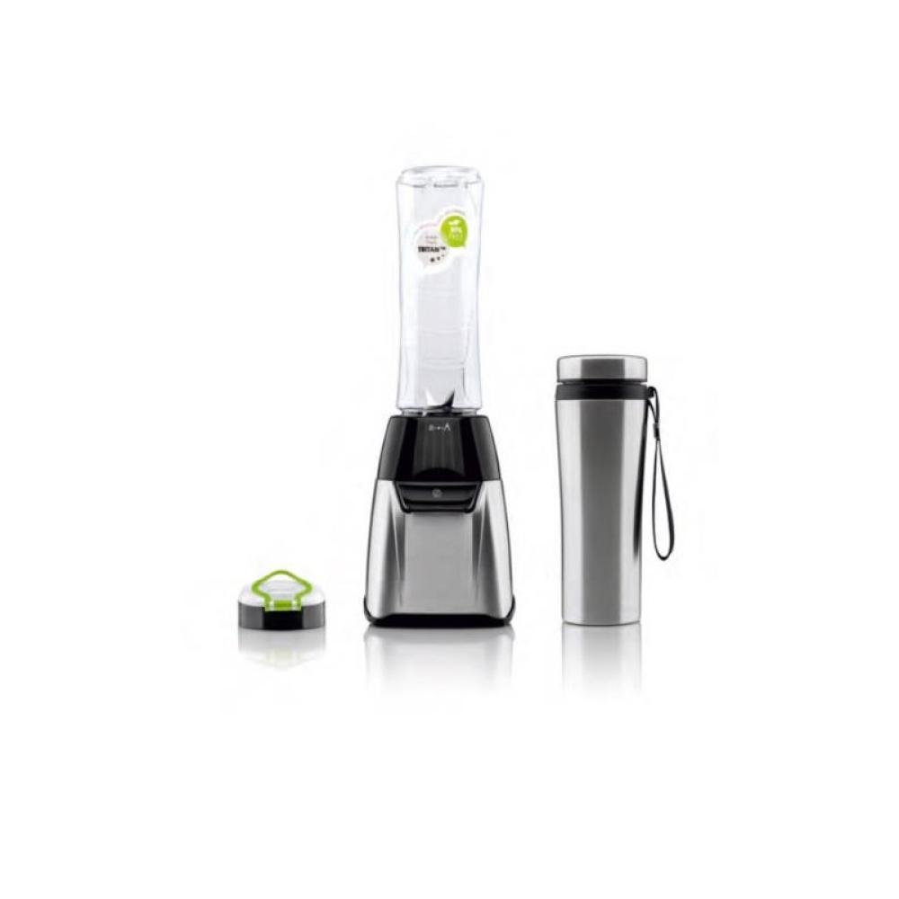 Haeger - LQ-350.008A licuadora 0,6 L Licuadora de vaso 350 W Negro, Acero inoxidable, Transparente