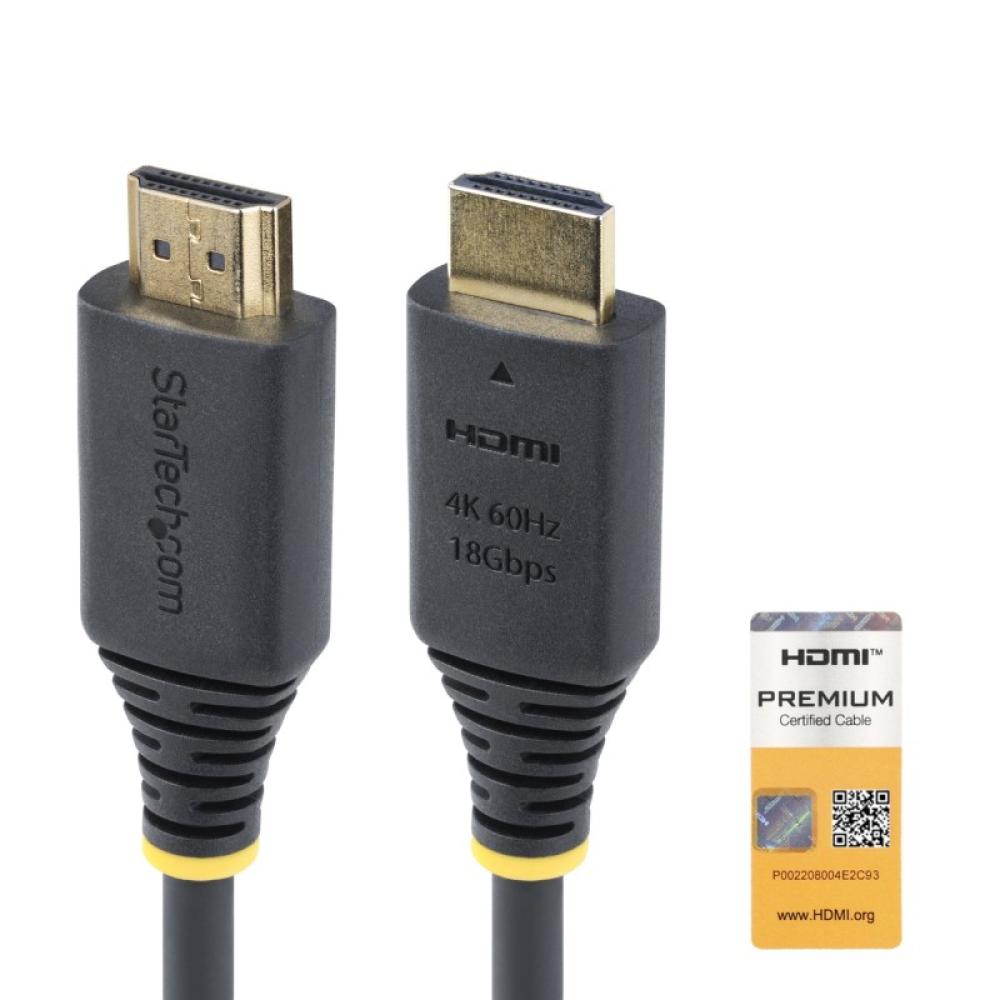 StarTech.com - Cable HDMI Premium Certificado de Alta Velocidad de 2m - 4K 60Hz - 144Hz - UHD - HDR10/HDCP 2.2/ARC - 18Gbps - Ca
