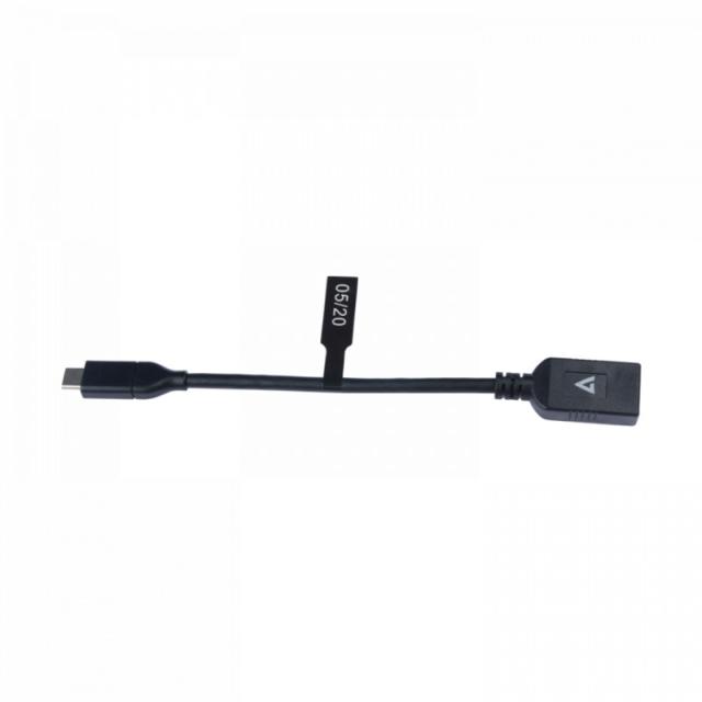 V7 - Cable USB negro con conector USB 3.0 A hembra a USB-C macho 0.3m 1ft