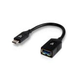 V7 - Cable USB negro con conector USB 3.0 A hembra a USB-C macho 0.3m 1ft