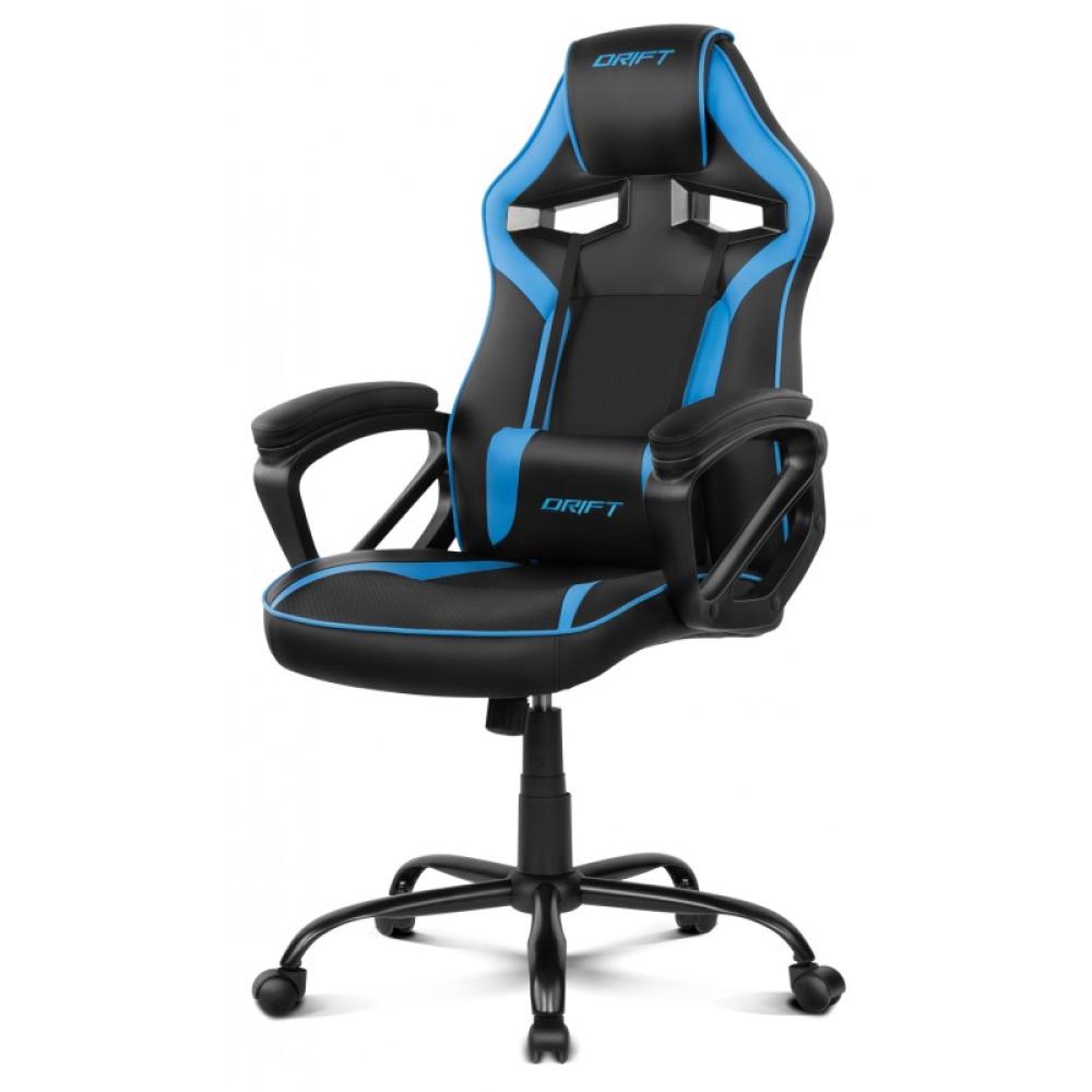 DRIFT - DR50 Silla para videojuegos de PC Asiento acolchado tapizado Negro, Azul