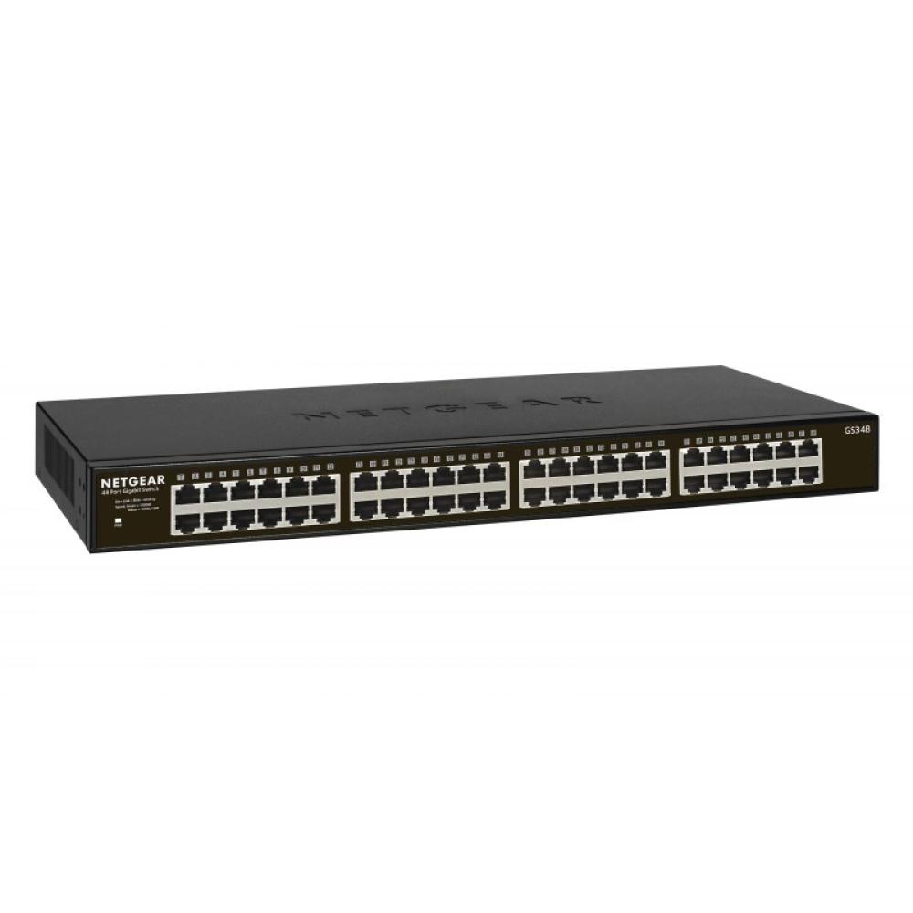NETGEAR - GS348 No administrado Gigabit Ethernet (10/100/1000) 1U Negro