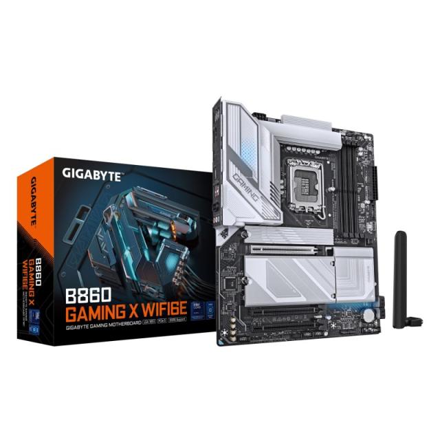 GIGABYTE - B860 GAMING X WIFI6E Placa base - CPUs Intel Core Ultra, VRM de 12+1+2+1 fases, hasta 9066MHz DDR5, 1xPCIe 5.0 + 2xPC