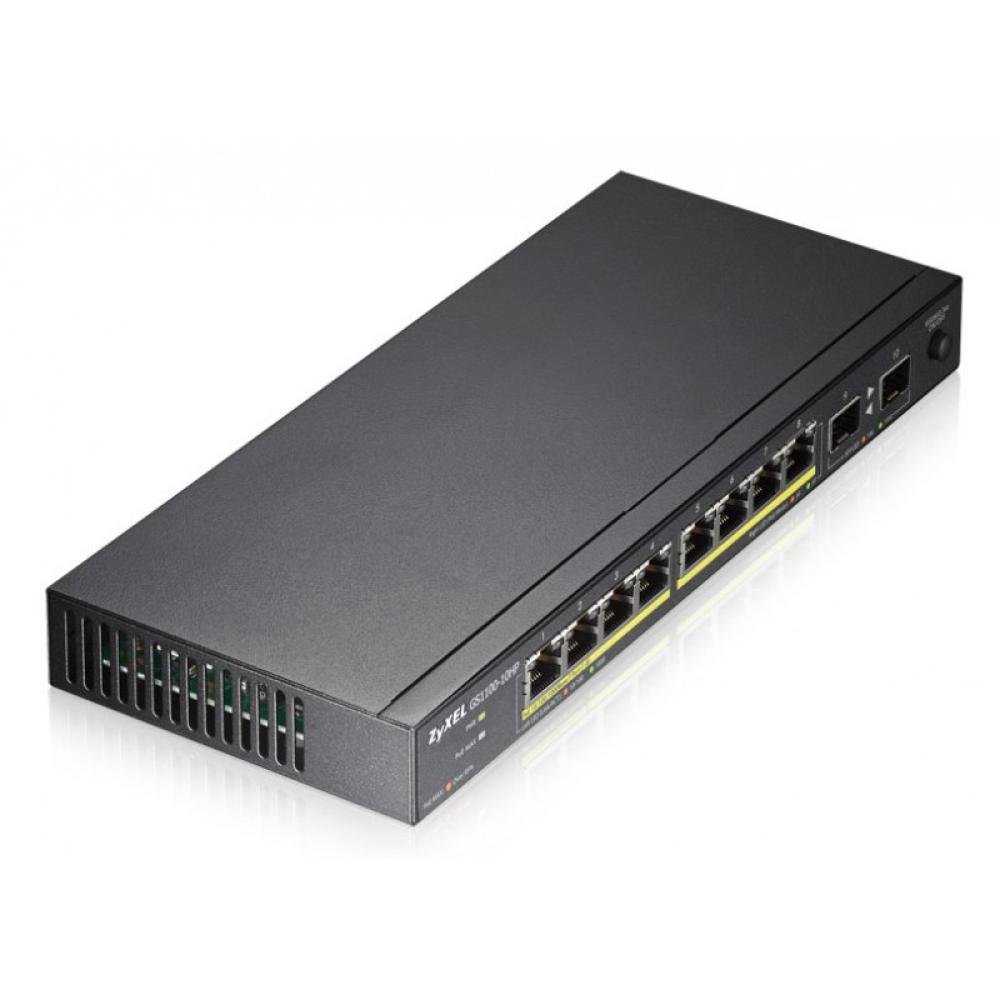 Zyxel - GS1100-10HP No administrado Gigabit Ethernet (10/100/1000) Energía sobre Ethernet (PoE) 1U Negro
