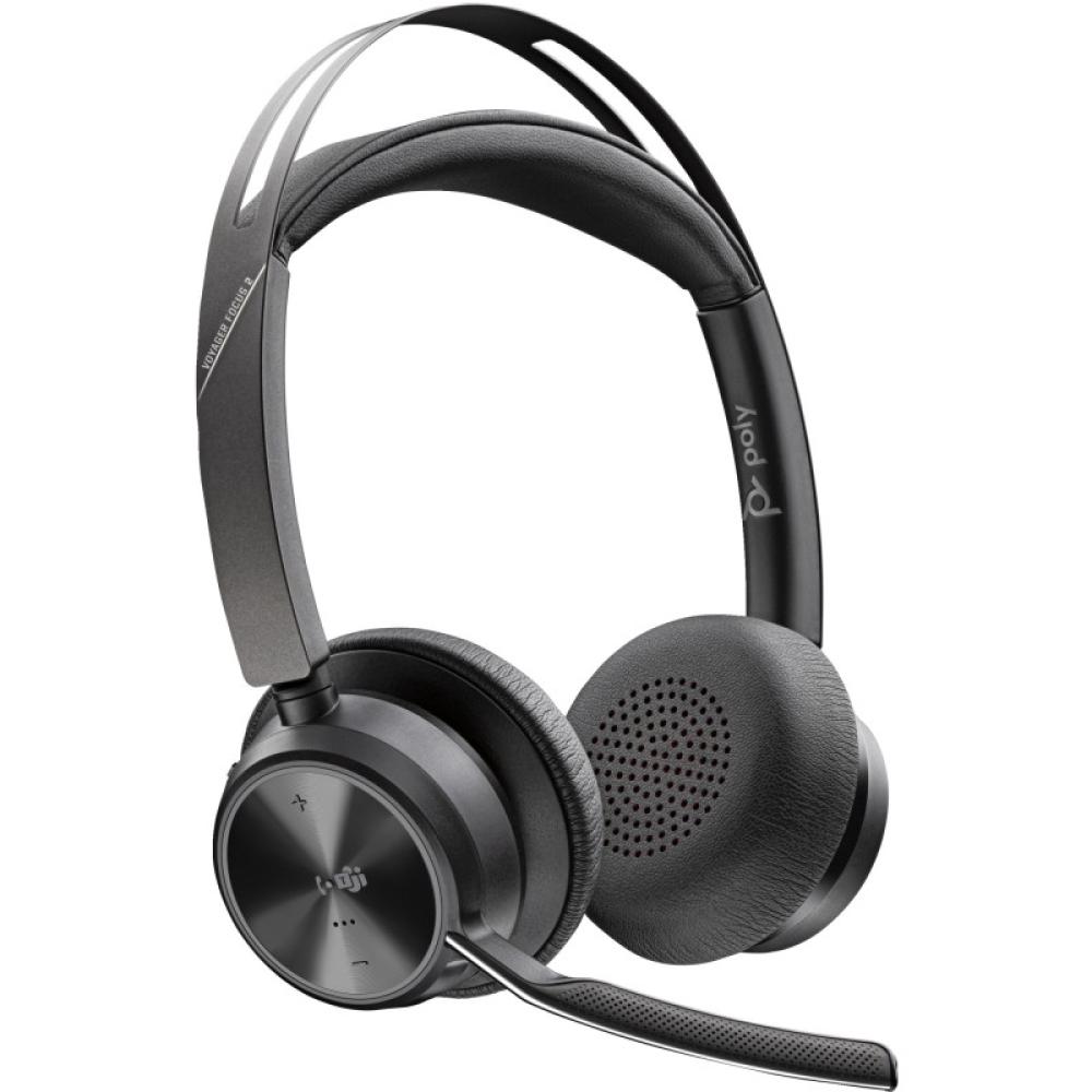HP Poly - Auriculares Poly Voyager Focus 2 USB-C-C con certificación Microsoft Teams + adaptador USB-C/A