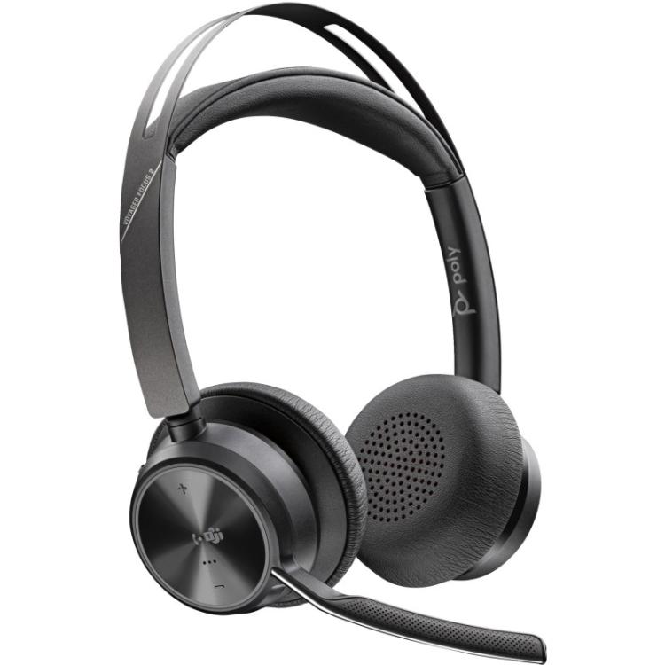 HP Poly - Auriculares Poly Voyager Focus 2 USB-C-C con certificación Microsoft Teams + adaptador USB-C/A
