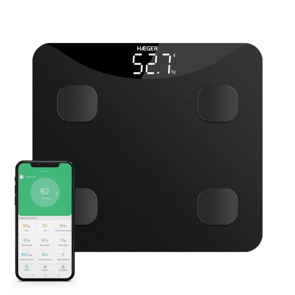 Haeger - InteliScale Plaza Negro Báscula personal electrónica