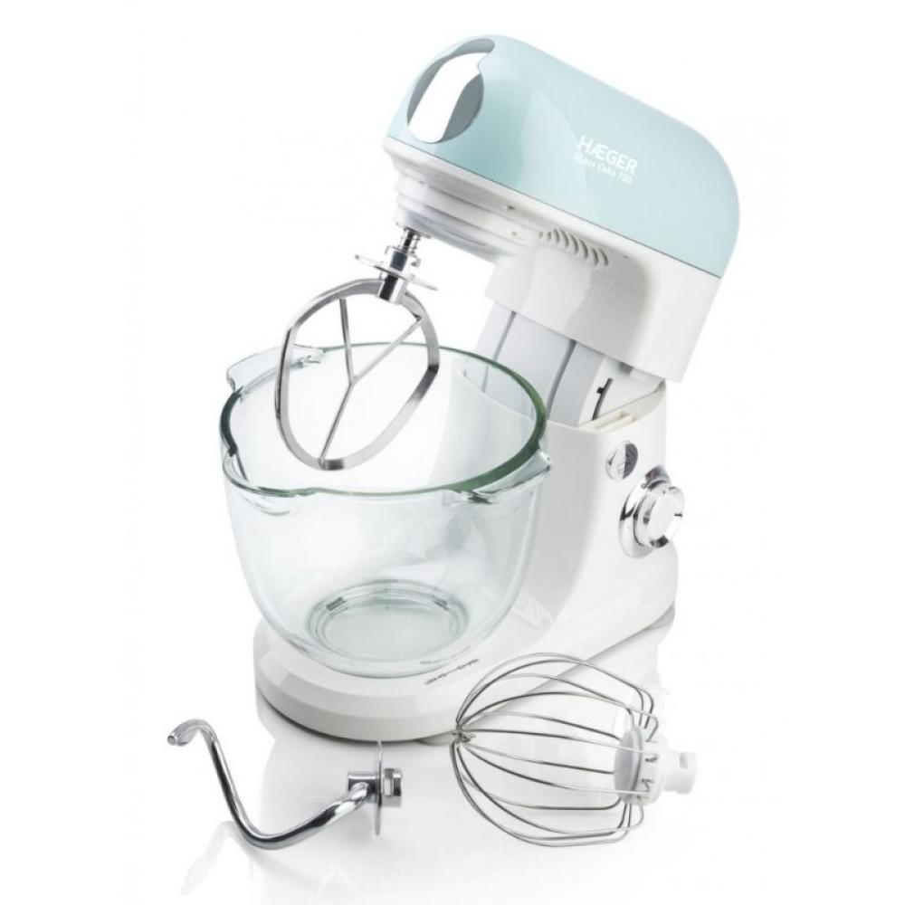 Haeger - Glass Cake 700 Batidora de varillas 700 W Color aguamarina, Blanco