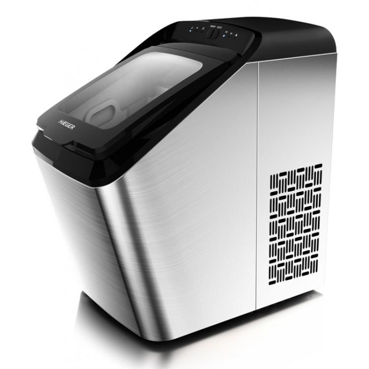 Haeger - Frozen Pro Máquina para hacer cubitos de hielo portátil 15 kg/24h 135 W Negro, Acero inoxidable