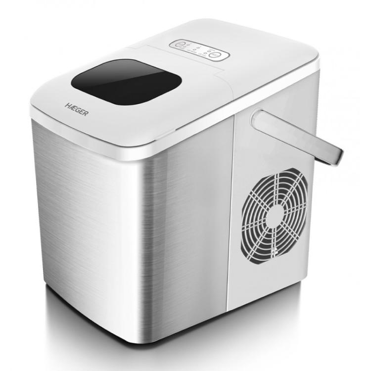 Haeger - IM-12S.005A máquina de cubo de hielo Máquina para hacer cubitos de hielo portátil 12 kg/24h 120 W Acero inoxidable