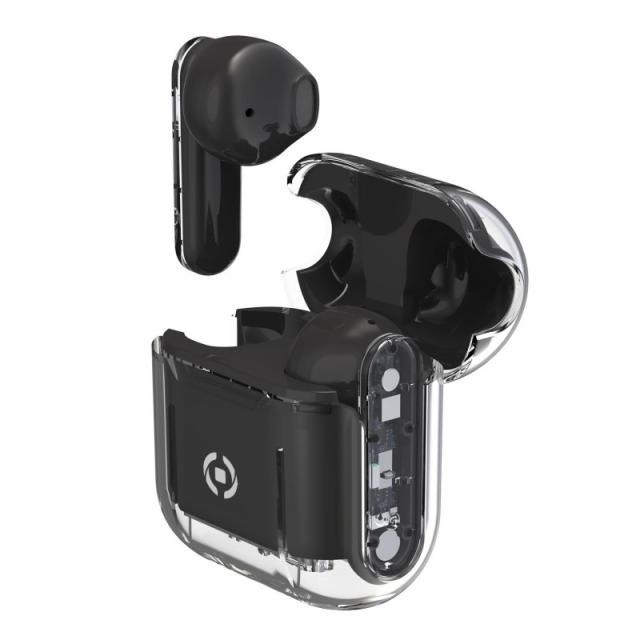 Celly - SHEER Auriculares True Wireless Stereo (TWS) Dentro de oído Llamadas/Música Negro, Transparente