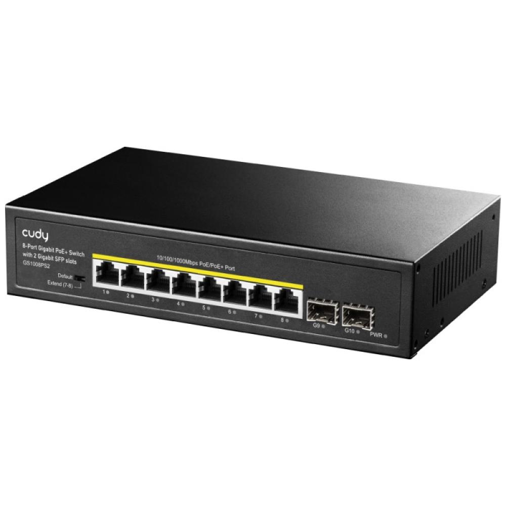 Cudy - GS1008PS2 switch No administrado Gigabit Ethernet (10/100/1000) Energía sobre Ethernet (PoE) Negro