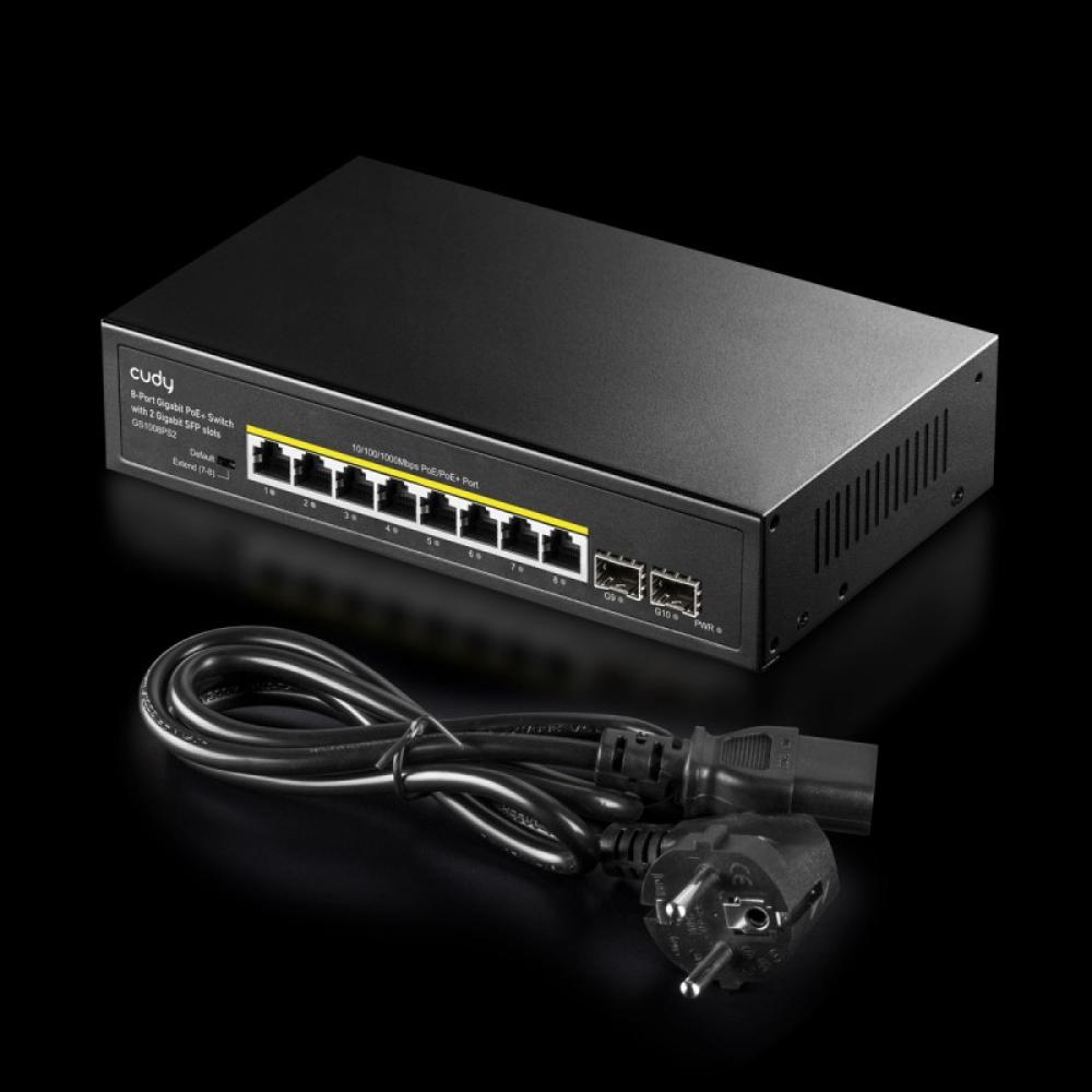 Cudy - GS1008PS2 switch No administrado Gigabit Ethernet (10/100/1000) Energía sobre Ethernet (PoE) Negro