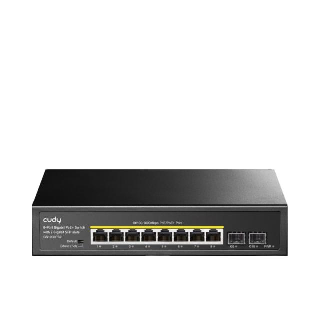 Cudy - GS1008PS2 switch No administrado Gigabit Ethernet (10/100/1000) Energía sobre Ethernet (PoE) Negro