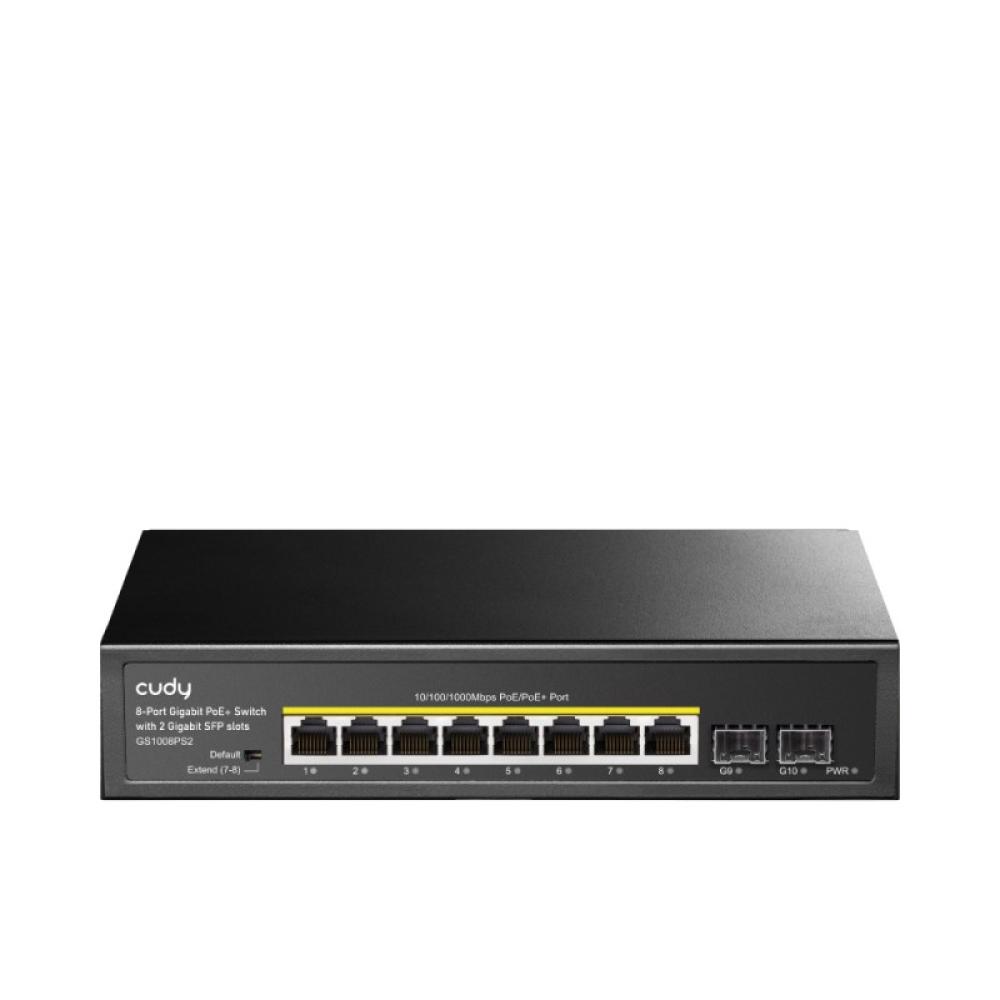 Cudy - GS1008PS2 switch No administrado Gigabit Ethernet (10/100/1000) Energía sobre Ethernet (PoE) Negro