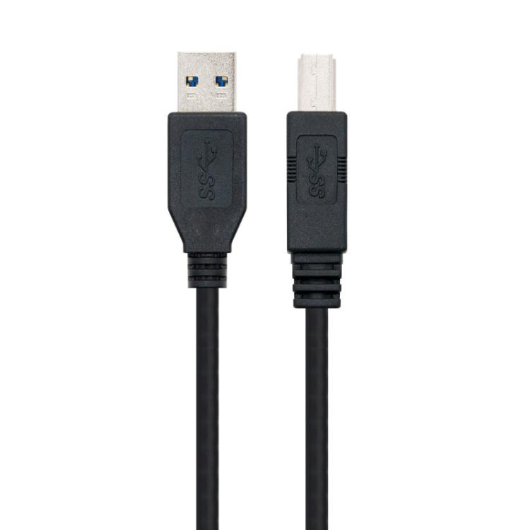 Nanocable - 10.01.0802-BK cable USB USB 3.2 Gen 1 (3.1 Gen 1) 2 m USB A USB B Negro