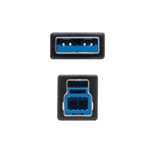 Nanocable - 10.01.0802-BK cable USB USB 3.2 Gen 1 (3.1 Gen 1) 2 m USB A USB B Negro