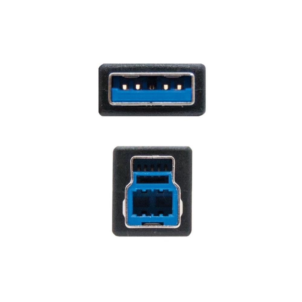 Nanocable - 10.01.0802-BK cable USB USB 3.2 Gen 1 (3.1 Gen 1) 2 m USB A USB B Negro