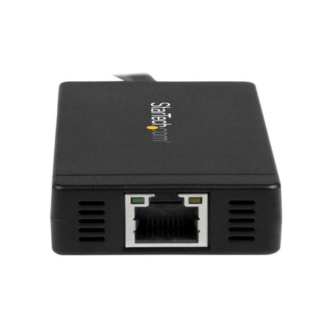 StarTech.com - Concentrador USB 3.0 de 3 Puertos con USB-C y Ethernet Gigabit - 5Gbps - Con Adaptador de Alimentación