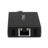 StarTech.com - Concentrador USB 3.0 de 3 Puertos con USB-C y Ethernet Gigabit - 5Gbps - Con Adaptador de Alimentación
