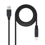 Nanocable - 10.01.0802-BK cable USB USB 3.2 Gen 1 (3.1 Gen 1) 2 m USB A USB B Negro