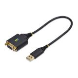StarTech.com - Cable Adaptador USB a Módem Nulo Serie DCE de 30cm - con Retención COM - FTDI - RS232 - con Tornillos/Tuercas Int